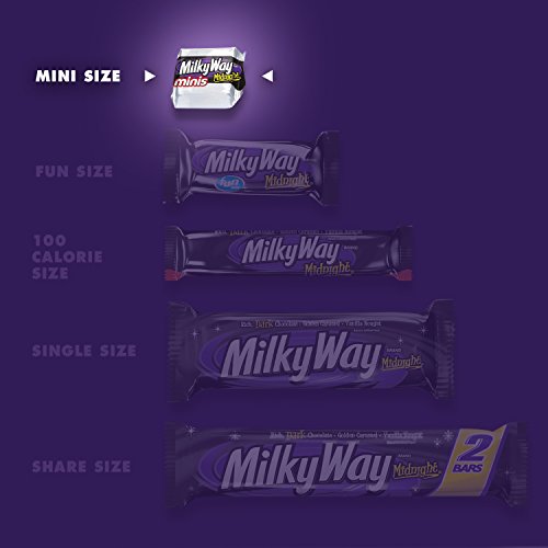 MILKY WAY Midnight Dark Chocolate Candy Bars, Sharing Size, 24-Count Box | Snack-ready dark chocolate bars, chocolate bar, 2.83-Ounce, sharing size, 24-count box, midnight milky way candy bars bulk