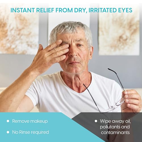 Clear C Pre-Moistened Eyelid Cleaning Wipes, 1 Boxes Of 30 | Rinse-Free Eye Lid Wipes For Dry Eyes, Individually Wrapped Travel Packs