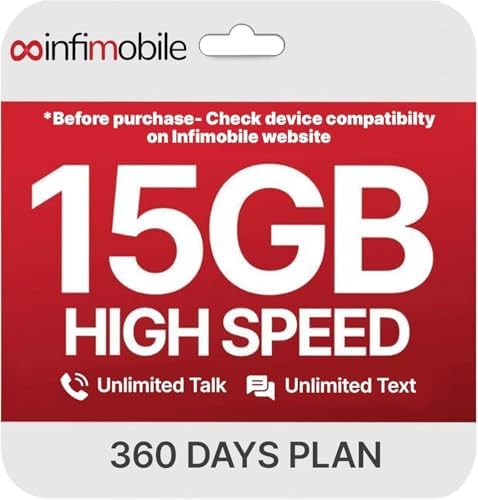 Prepaid Unlimited Plan: 12 Months 15GB High-Speed Data Per Month Unlimited Data Talk & Text Prepaid Plan Service SIM Card Nationwide Coverage 4G