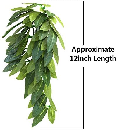 SLSON Reptile Plants Hanging Silk Terrarium Plant with Suction Cup for Bearded Dragons, Lizards, Geckos