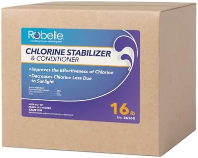 Robelle 7-Pounds Premium Chlorine Stabilizer and Conditioner, Made in USA | Concentrated Cyanuric Acid for Pools, Pool Stabilizer, Helps Chlorine Last Longer, 6 oz raises CYA 10 ppm per 5,000 gallons