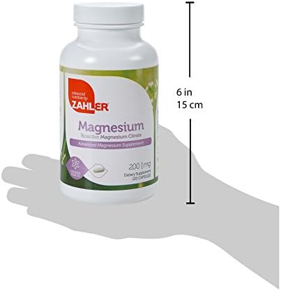Zahler - Magnesium Supplement Capsules 200 mg (120 Count) Certified Kosher Bioactive Magnesium Citrate for Max Absorption - Natural Magnesium Mineral for Men & Women - Best Magnesium Supplements