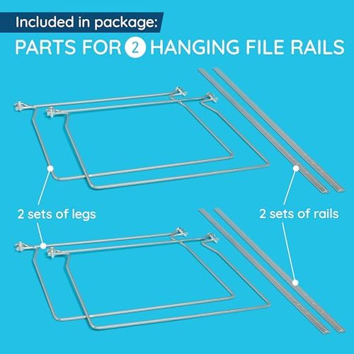 Blue Summit Supplies Hanging File Bars, Letter Size, Steel, Set of 2