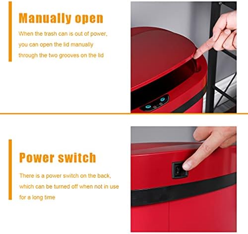 New Red 13-Gallon Touch Free Sensor Automatic Kitchen Office