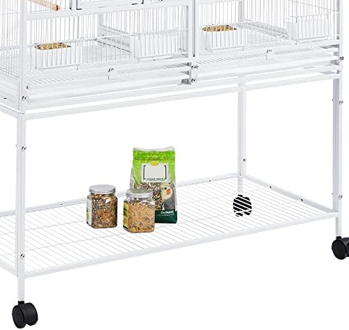 Yaheetech 41.5" Stackable Divided Breeder Breeding Parakeet Bird Cage for Canaries Cockatiels Lovebirds Finches Budgies Small Parrots with Rolling