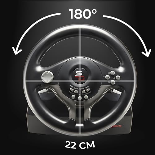 SUBSONIC Racing SV250 Gaming Steering Wheel Switch 2, PS4, Xbox & PC – 180°