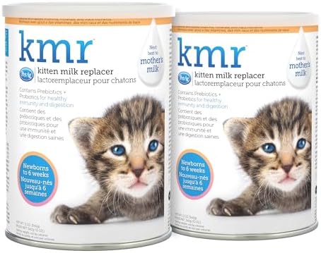 Pet-Ag KMR Kitten Milk Replacer Powder - 12 oz, Pack of 2 - Powdered Kitten Formula with Prebiotics