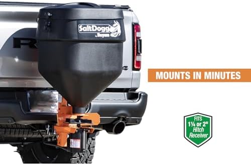Buyers Products SaltDogg TGSUV1B Tailgate Salt Spreader, 4.4 Cu Ft / 331 lb Capacity, Hitch Mount, for SUV & Pickup Truck, Gravity Feed w/ Manual Gate