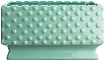 Creative Co-Op White Hobnail Rectangle Ceramic Planter