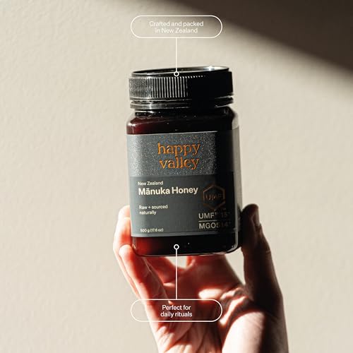 Happy Valley UMF 15+ Mānuka Honey, MGO 514+, Raw New Zealand Honey, Superfood for Immune and Digestive Support, UMF Certified, Non-GMO