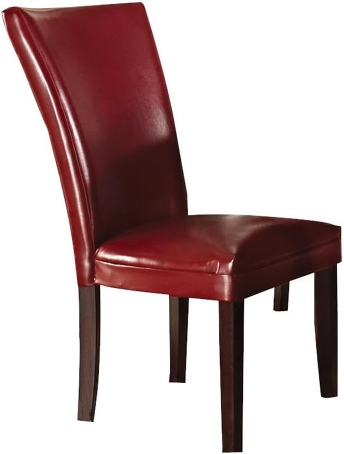 Steve Silver Company Hartford Parsons Chair, Vegan Leather, Contemporary Style, Dining Room, Kitchen, Asian Hardwood Solids, Ergonomic Shape Backing, 20" D x 28" W x 41" H, Brown