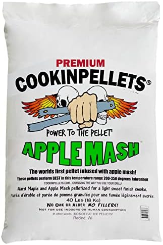 CookinPellets Premium Apple Mash and Hard Maple Natural Hardwood Light Sweet Smoke BBQ Grill Wood Pellets for Pellet Grill & Pellet Smoker, 40 Lb Bag