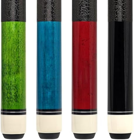 Pool Cue Sticks 4-Pack, 58 Inch Billiard Cues for Home & Bar Play, Solid Maple Wood Pool Sticks with 12.5mm Multi-Layer Leather Tip, Leather Grip