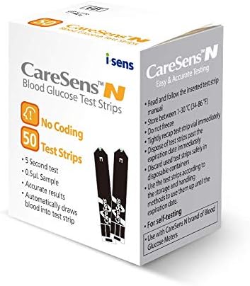 CareSens N Blood Glucose Test Strips (50 ct) - Only for CareSens N Family Meter Kits…