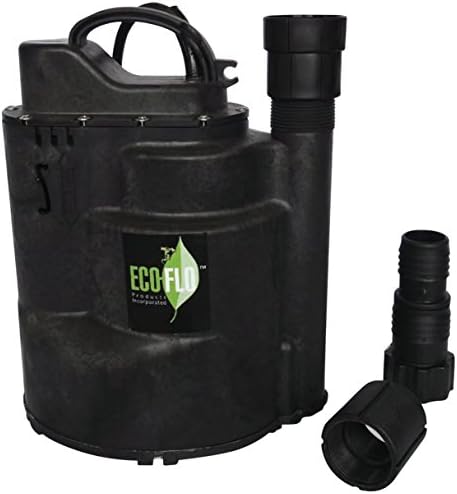 ECO-FLO Products SUP57 Automatic Submersible Utility Pump, 1/4 HP, 1,800 GPH