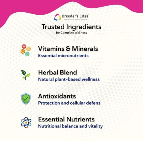 Breeder's Edge Oxy Momma Soft Chews, Postnatal Vitamin Supplement for Lactating Dogs and Cats, Supports Recovery, Hormones, and Next Pregnancy - for Medium & Large Dogs, 40ct Soft Chews