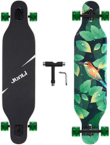 Junli 41 Inch Freeride Skateboard Longboard - Complete Skateboard Cruiser for Cruising, Carving, Free-Style and Downhill