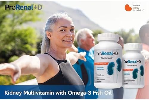ProRenal+D with Omega-3 Fish Oil Kidney Multivitamin 60 Softgels, 30-Days
