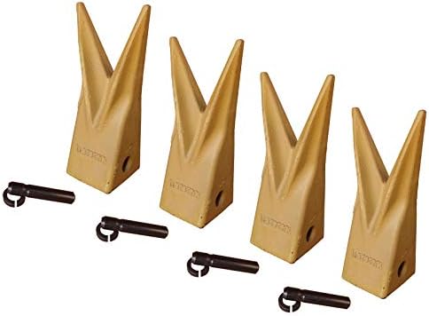 Backhoe Bucket Cat Style Tiger Teeth with pins & retainers, Set of 4, 1U3202WTL