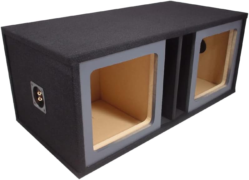 Dual 15 Inch Square Subwoofer Box Vented Paintable Fits Kicker L7 Subs ASC | Ported car stereo enclosure, room for 2 15s sub drivers