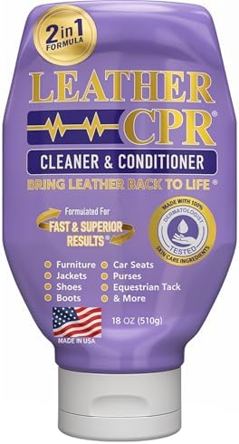 Leather CPR Cleaner and Conditioner 18oz. Bring Leather Back To Life on Furniture, Car Seats, Handbags, Jackets, Boots, Saddles