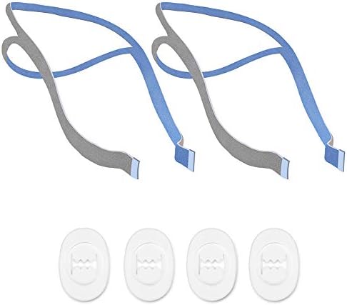 Iduola Replacement Headgear Straps for ResMed Airfit P10 Nasal Pillow Mask Holder Included 2 Super Elastic Straps & 4 Adjustment Clips
