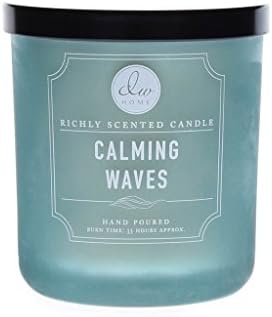 Contemporary and Richly Scented Candle "CALMING WAVES" in Medium Jar with Lid