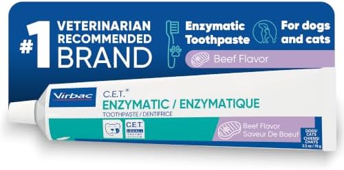 C.E.T. Enzymatic Toothpaste for Dogs and Cats, Vanilla Mint, 2.5oz | Plaque and tartar control for fresh breath, pet dental care toothpaste, Dual enzyme system, vanilla mint flavored toothpaste