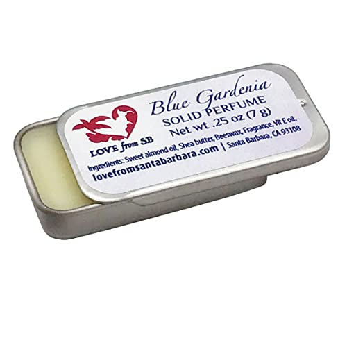 Compact Personal Blue Gardenia Solid Perfume | Luxurious Artisan Spa Gift for Her | Escape to the Islands | Convenient