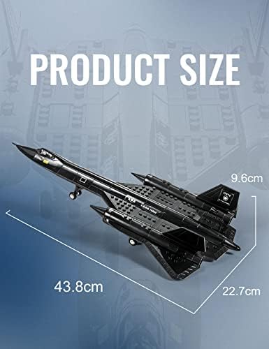 SEMKY Military Series SR-71 Reconnaissance Aircraft Jet Blackbird Air Force Building Block Set (183 Pieces) -Building and Military Toys Gifts for