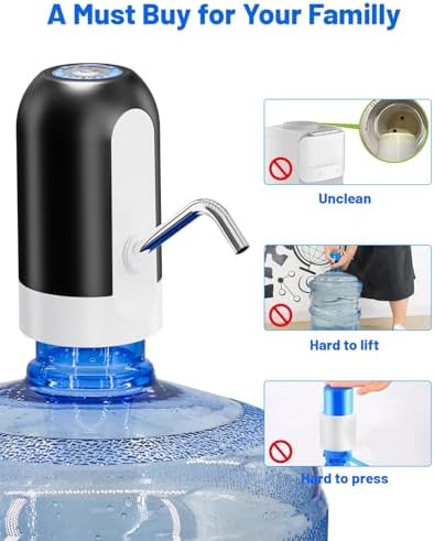 Myvision 5 Gallon Water Dispenser,Portable USB Charging Water Bottle Pump