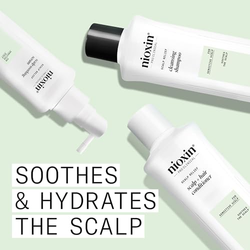 Nioxin Scalp Relief Cleansing Shampoo | Soothes, Hydrates, & Thickens Hair | For Sensitive, Dry, & Itchy Scalp | Made with Aloe Vera & Vitamin E