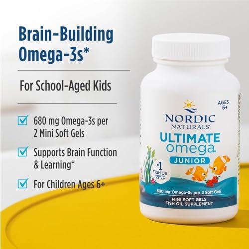 Nordic Naturals Ultimate Omega Jr. for Kids, Strawberry - 120 Mini Soft Gels