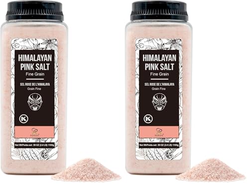 Soeos Himalayan Pink Salt, Fine Grain, 39 oz (2.4lb), Bottled