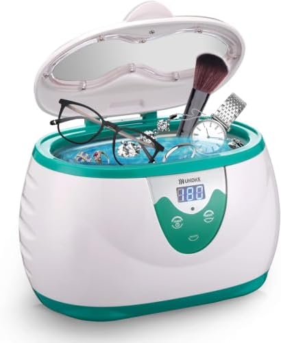 Ukoke UUC06S Ultrasonic Cleaner, Professional Jewelry Cleaner for Eyeglasses, Rings and Watches, 42kHz Portable Sonic Cleaner with 600ml Capacity Stainless Steel Tank