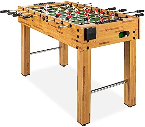 Best Choice Products Foosball Table for Kids and Adults, Game Room Soccer Game Table w/ 2 Balls, 2 Cup Holders, Ergonomic Handles, Chrome Finished Metal Bars