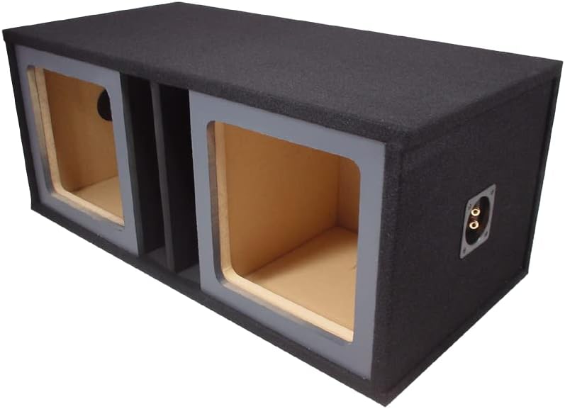 Dual 15 Inch Square Subwoofer Box Vented Paintable Fits Kicker L7 Subs ASC | Ported car stereo enclosure, room for 2 15s sub drivers