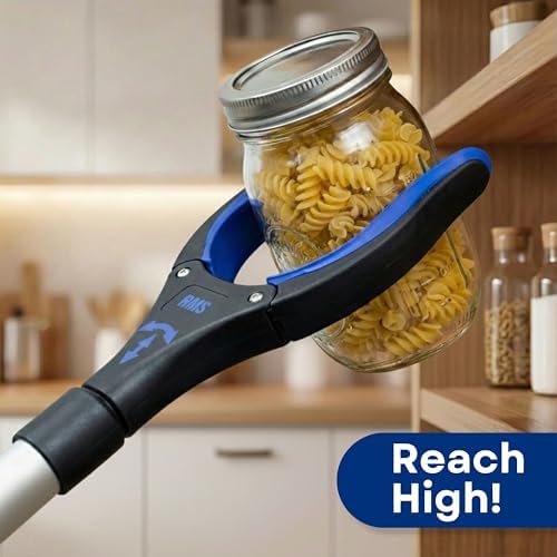 RMS 2-Pack 32 Inch Extra Long Grabbers Reachers with Rotating Jaw (Blue) | Mobility Aid Reaching Tool to retrieve household items from floors, shelves, vehicles and tight spaces