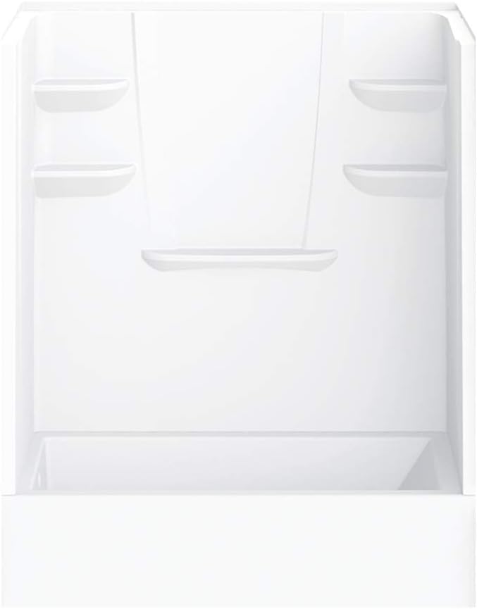 A2 6032CTSMINL-134561-WC Bath/Shower Kit with Door, 60-in L x 32-in W x 79-in H, White/Chrome