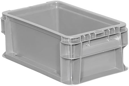 Buckhorn SW3215080201000 Plastic Straight Wall Storage Container Tote, (32-Inch x 15-Inch x 7-1/2-Inch), light grey