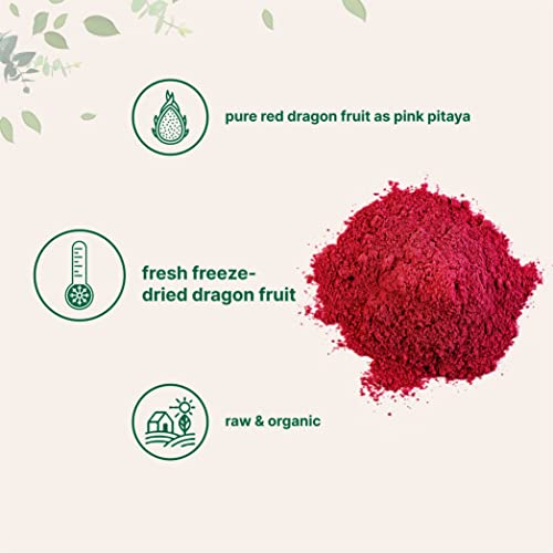 Micro Ingredients Organic Dragon Fruit Powder, 10oz | Natural Fruit Flavor | Freeze-Dried Pink Pitaya Source | No Sugar & Additives | Great for Drinks