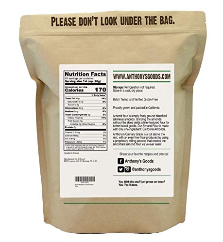 Anthony's Blanched Almond Flour, Culinary Grade, 5 lb, Extra-Finely Ground, Gluten Free, Non GMO, Keto Friendly