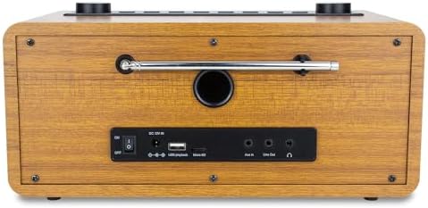 Ocean Digital WR-860 FM Wi-Fi Internet Radio with Stereo Speakers, Alarm Clock, Sleep Timer, Line Out, Aux in, Stress Relief, Relaxation and Sleep Aid