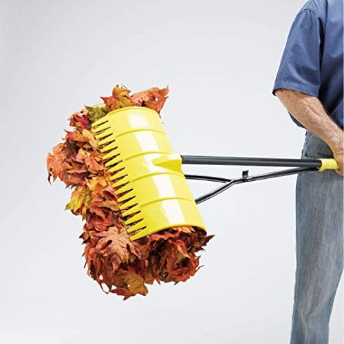 Back Saving Garden Rake ― Leaf Rakes for Gardening ― Leaf Picker Upper ― Heavy Duty Leaves Claw & Rakes Lawns Garden Tool ― Easy Leaf & Grass Grabber Without Bending Over ― Yellow