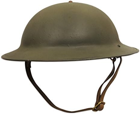 WWI Doughboy Helmet Replica – 18 Gauge Steel M1917 U.S. Army Helmet with Adjustable Canvas Liner Historical Collectible reenactors Display