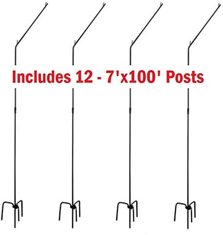 Deer Fence Kit 7’ x 100’ - No Equipment or Tools Required, 12 Sturdy 7’ Steel Posts for use with 7 ft. Deer Netting or Fence