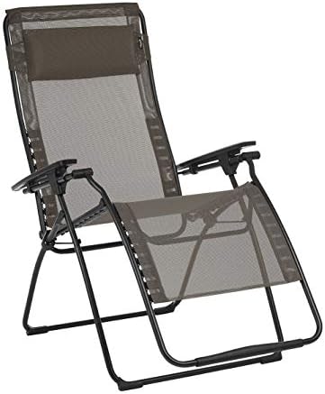 Lafuma Futura Series Patio and Poolside Zero Gravity Outdoor Lounge Recliner Chair with Adjustable and Removable Headrest, Moss Green