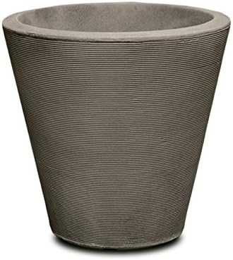 Crescent Garden Madison Planter– Weather-Resistant, Double Walled Indoor/Outdoor Plant Pot with Drain Hole – Durable All-Season Flower Container, 14" W (Cloud White)