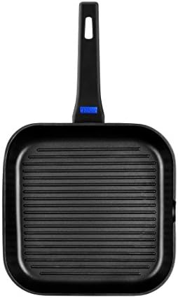Monix Solid+ Cast Aluminium Non-Stick Ribbed Hot Plate, 40 cm, Black