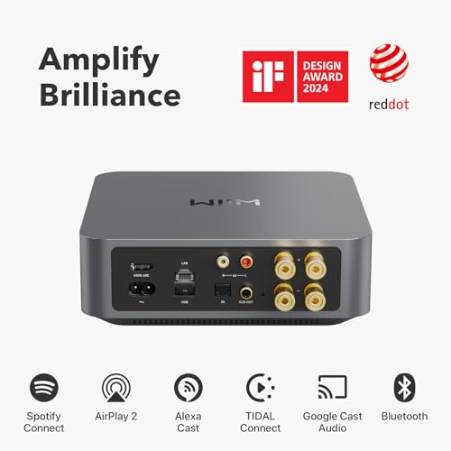 WiiM Amp Pro Streaming Amplifier for TV, Music & Passive Speakers | Upgrade Your Favorite Passive Speakers with Wireless Streaming, Smart Control, and High-quality Sound.